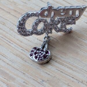 Rare Sterling Silver Cherry Coke Earring